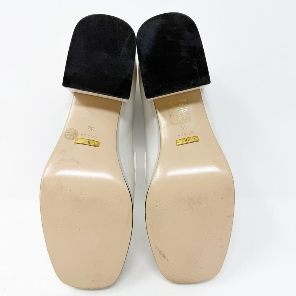 Gucci Houdan Horsebit Platform Loafers White Leather Womens Size EU 36 - Picture 9 of 11
